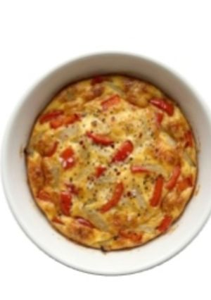 Hình của món Frittata Ớt Chuông & Hành Tây.