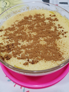 Una foto de Soufflé de manzana y requesón (microondas)