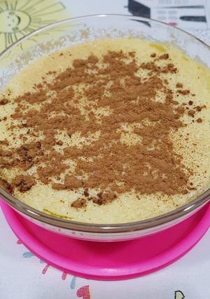 Una foto de Soufflé de manzana y requesón (microondas)