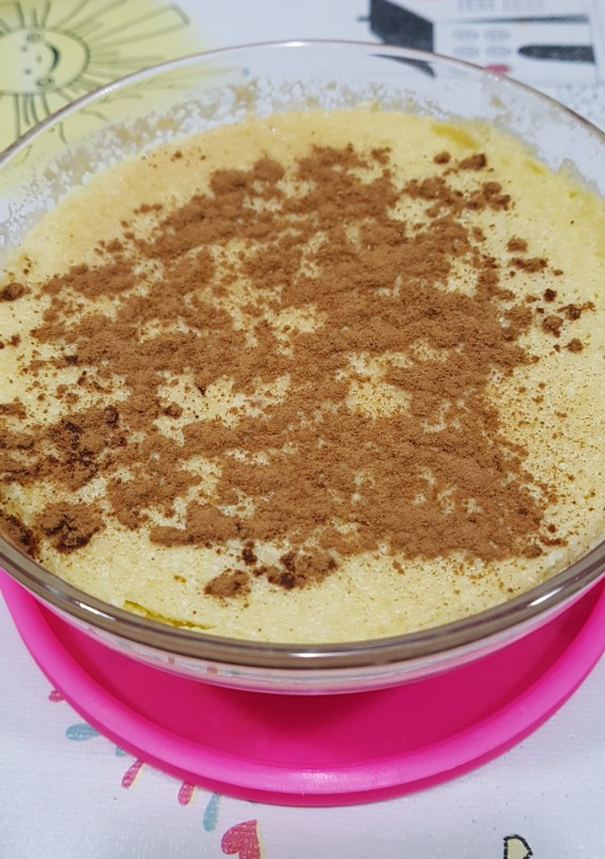 Una foto de Soufflé de manzana y requesón (microondas)