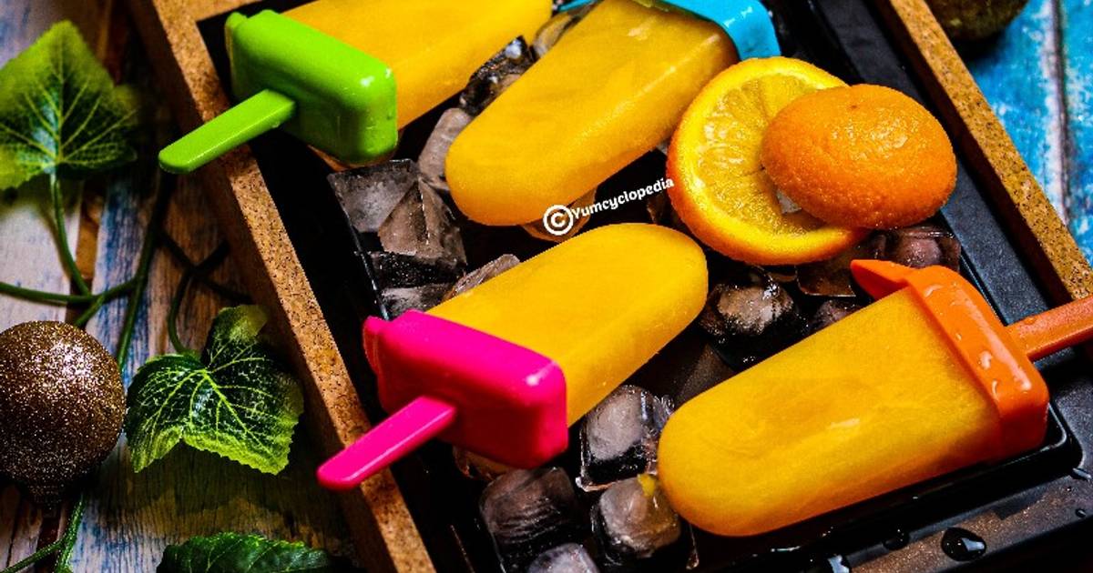 Orange lollies|Orange Popsicles Recipe by Yum Cyclopedia - Cookpad