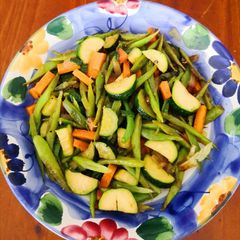 Stir-fry Fresh Veggies of Green Beans, Courgette & Carrots A picture of Stir-fry Fresh Veggies of Green Beans, Courgette & Carrots.