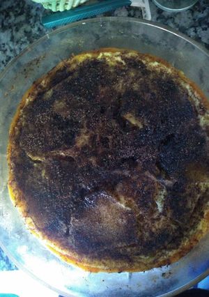 Una foto de Budín de pan y manzanas en microondas