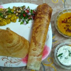 A picture of Mushroom masala dosa.