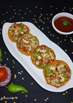 A picture of Moong dal Pizza.