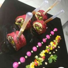 A picture of Red velvet roulade.
