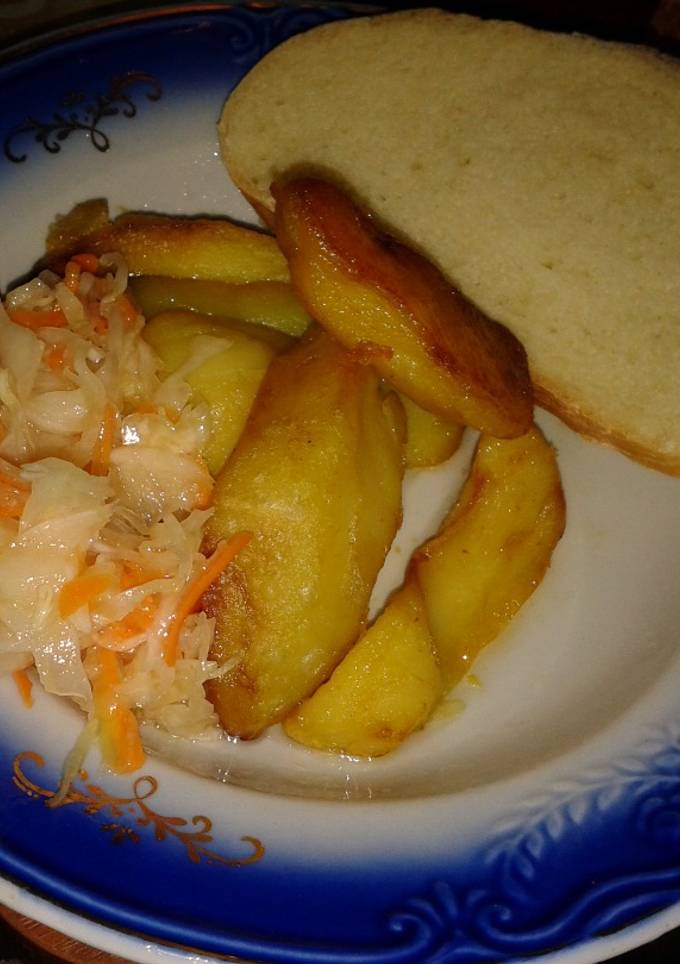 Постная жареная картошка в казанке