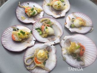หอยเชลล์​อบซอสเนยกระเทียม​ ใช้หม้ออบลมร้อน