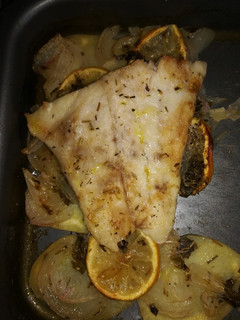 Una foto de Mero al horno