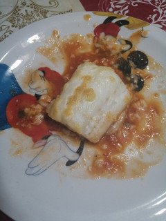 Una foto de Bacalao con mousselina de ajos tiernos
