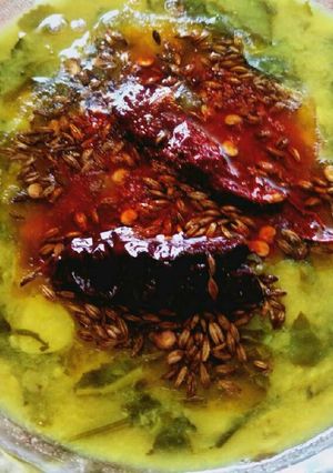 A picture of Moong daal palak.