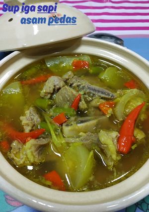 Foto resep Sup iga sapi asam pedas