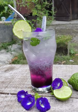 Foto resep Es JPST - Jeruk Purut Selasih Telang