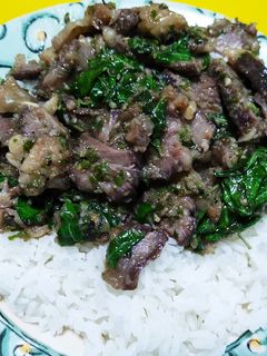 รูปของ กะเพราเนื้อริบอาย