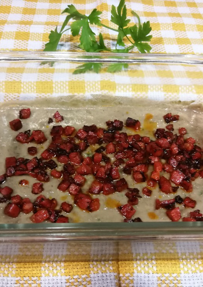 Una foto de Puré de lentejas fácil con tacos de chorizo