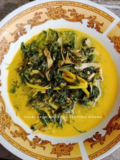 Foto resep Gulai daun singkong jantung pisang