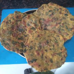 A picture of Methi paratha /fenugreek  paratha.