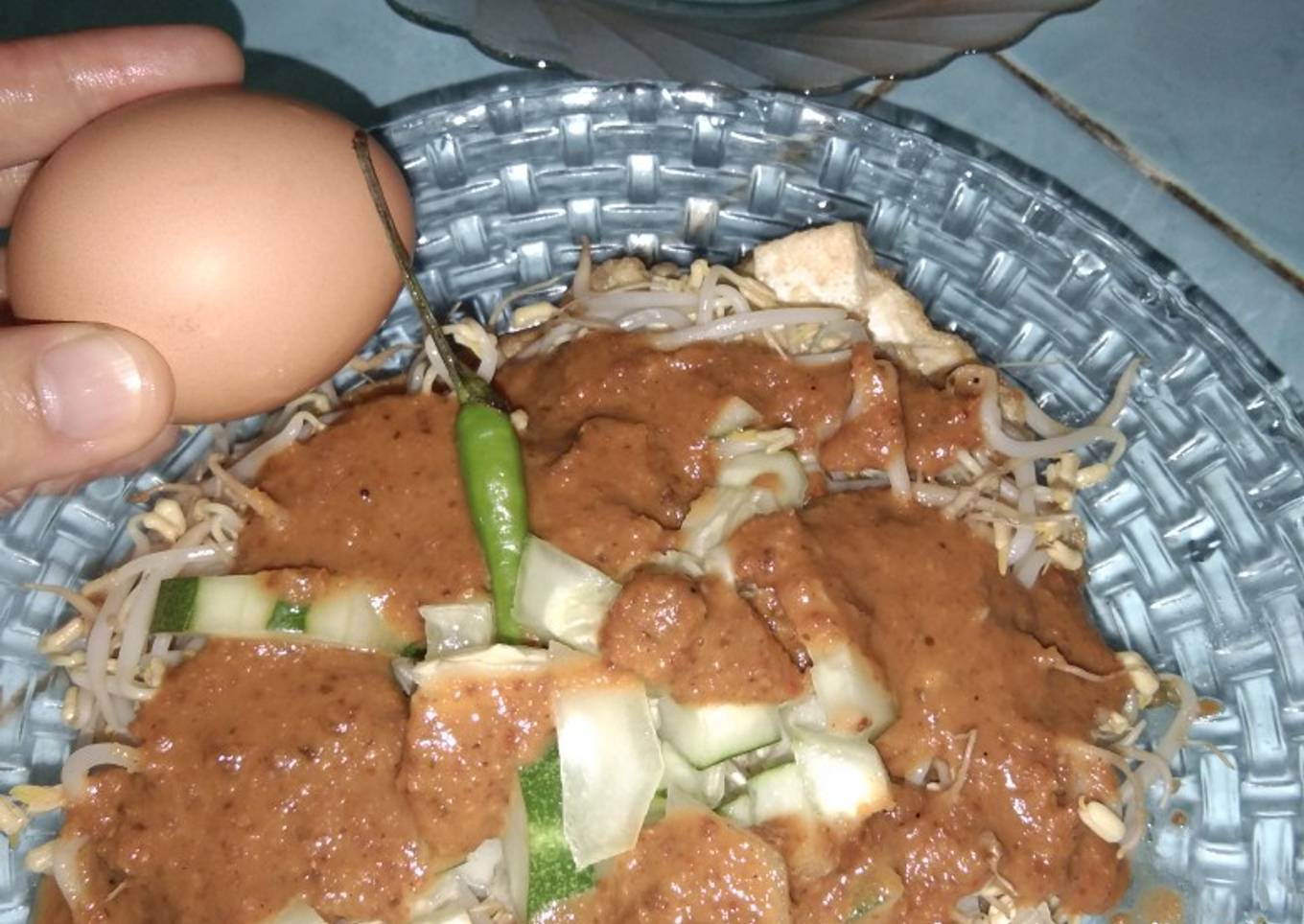 Tahu telor bumbu pecel instan