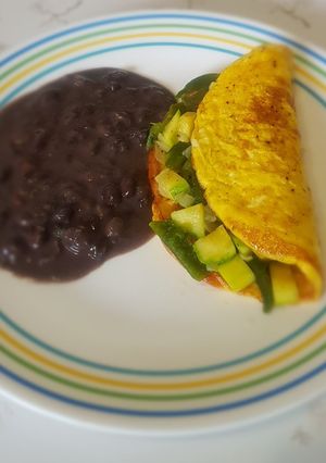 Una foto de Omelette de calabacitas y rajas