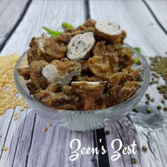 Sun dried Moong Badi with Amaranthus Greens A picture of Sun dried Moong Badi with Amaranthus Greens.