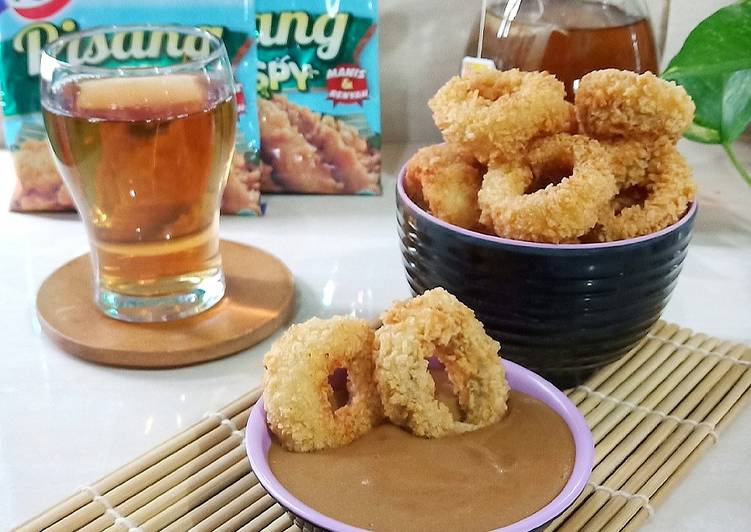 Bagaimana Menyiapkan 218. Banana Ring Tepung Kobe with Cappucino Sauce, Sempurna