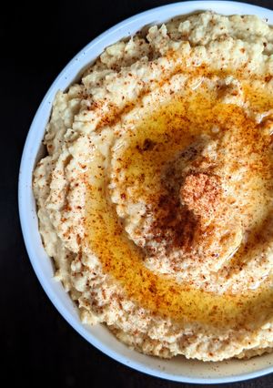 Una foto de Hummus de garbanzos