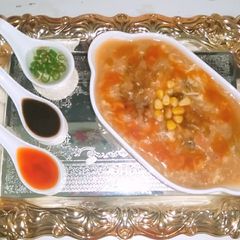 A picture of Hot and sour soup.