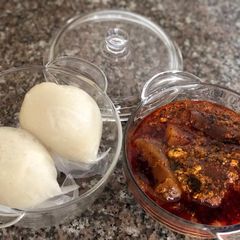 A picture of Pounded Yam And Egusi Soup.