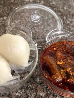 A picture of Pounded Yam And Egusi Soup.