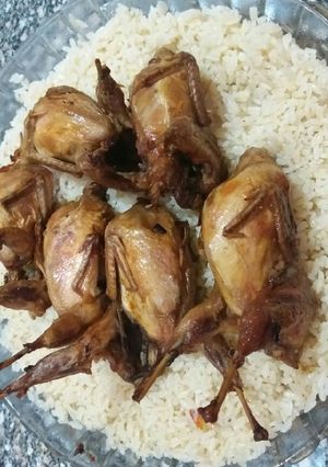 صورة لوصفة ارز ابيض مع السمان