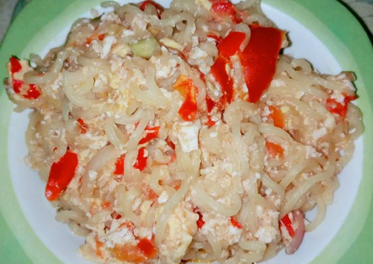 Steps to Prepare Appetizing Indomie with mashed egg Cooking Basics for Beginners