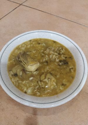 Una foto de Arroz meloso con alcachofas MCC