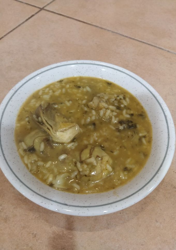 Una foto de Arroz meloso con alcachofas MCC