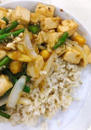 Foto resep Tofu teriyaki with brown rice