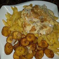 A picture of Irish plantain and egg.
