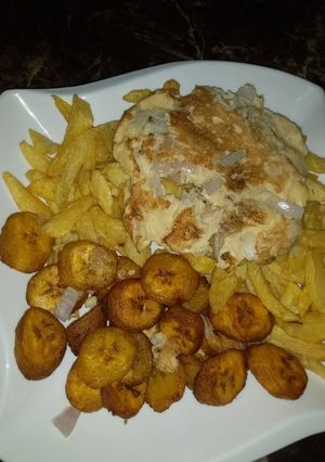 A picture of Irish plantain and egg.