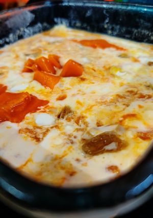 A picture of Mango Malai Cream cake (Modernist kunafeh).