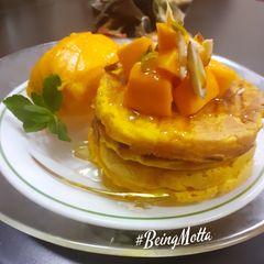 Mini Mango Pancakes A picture of Mini Mango Pancakes.
