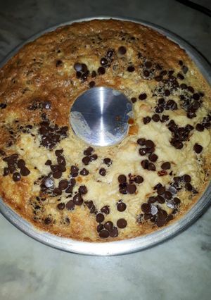 Una foto de Budín de pan con chips de chocolate