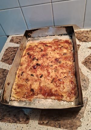 Una foto de Tarta Crocante de Ricota con Manzana y Dulce de Leche