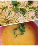 Peas Pulao and Punjabi Curry