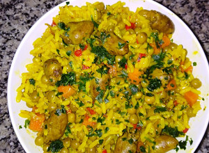 Una foto de Yo lo llamo risotto con menudos de pollo