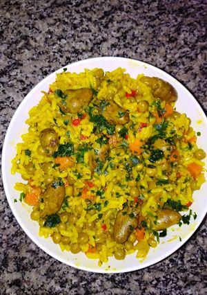 Una foto de Yo lo llamo risotto con menudos de pollo