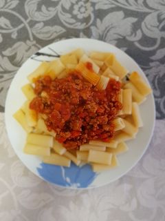 Una foto de Macarrones con carne