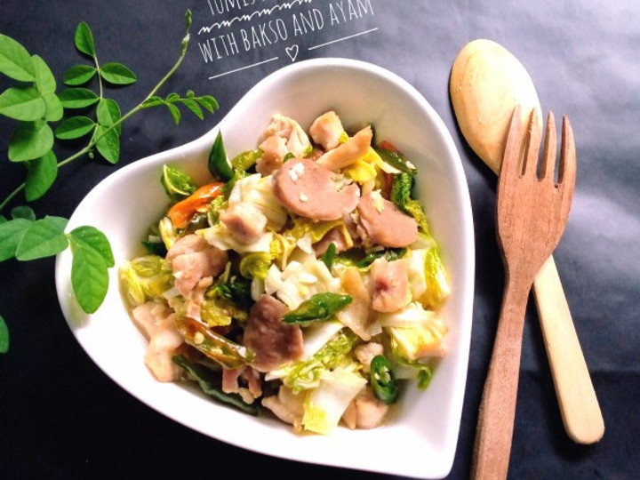 Bagaimana Membuat 170) tumis sawi putih with bakso and ayam Anti Gagal