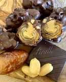 Vegan Stuffed Dates with Peanut Butter and Dark Chocolate with Sea Salt