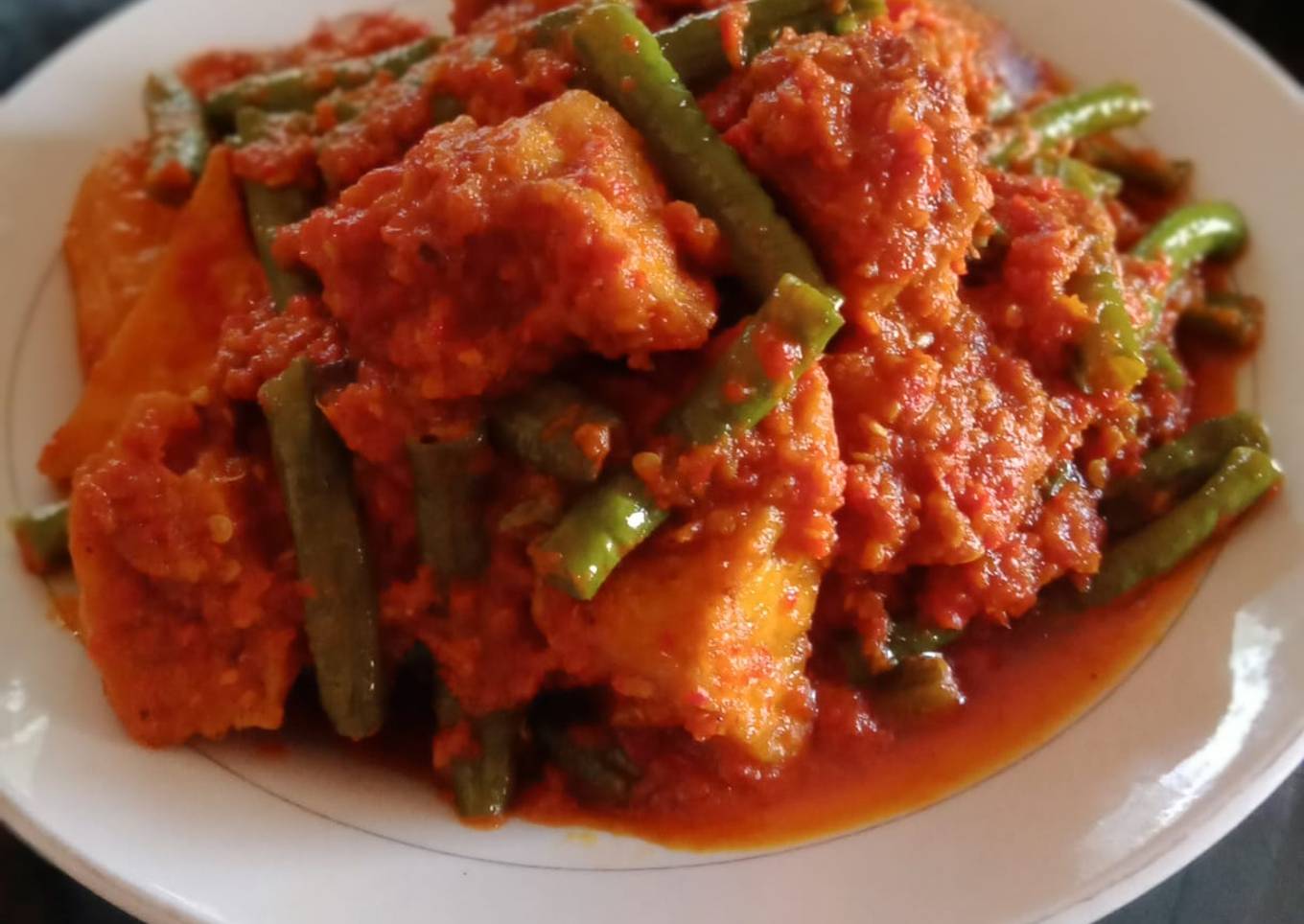 Balado Ayam Tahu Kacang Panjang