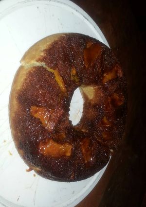 Una foto de Tarta invertida de manzana o tarta de manzana con caramelo