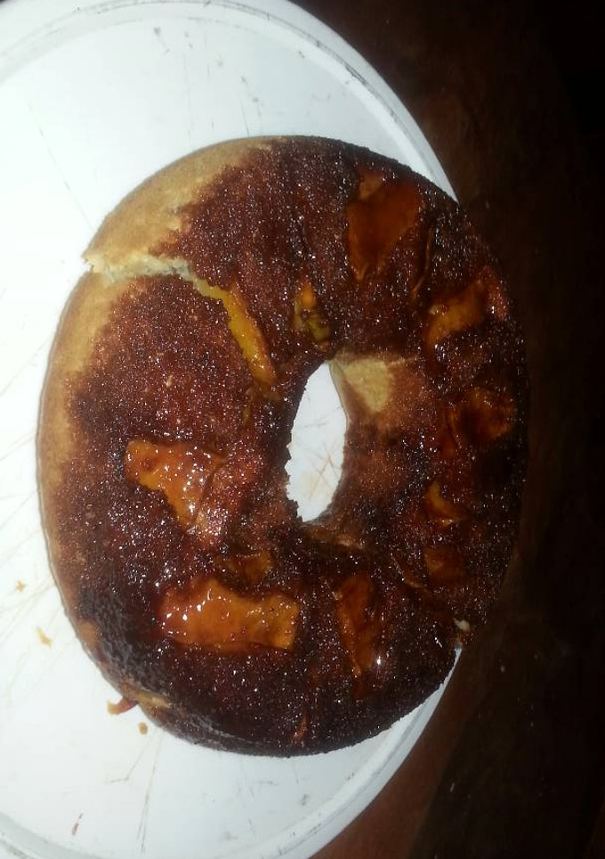 Una foto de Tarta invertida de manzana o tarta de manzana con caramelo
