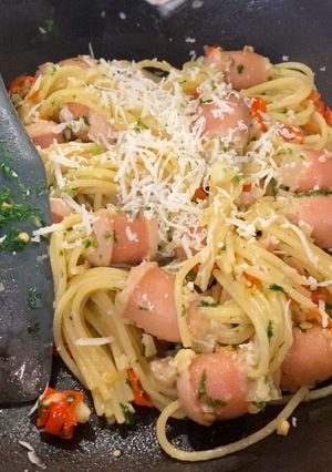 Foto resep Spaghetti Sosis Aglio Olio
